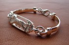 Sterling Silver Bearded Collie Moving Study Bracelet