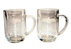 New 2 Etched Glass Beer Steins Drinking Mugs - Large Thick 19 Oz  Party Home    a2