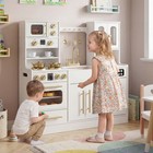 Wooden Kids Kitchen Playset With Realistic Lights And Sounds-white - Color  Whit