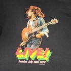 Vintage Bob Marley Officially Licensed Live London July 1975 T-shirt Large Black