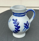 Vintage German Salt Glazed Small Pitcher Pottery Eagle Frankfurt 5    Gray Cobalt 