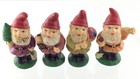 Lot Of 4 Gnome Elves Bisque Ceramic Figurine Standing Tree Lamp Bag Figure S806