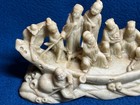 Vintage Chinese Carved Eight Immortals Riding Boat Soapstone Sculpture G2u