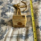Vintage 1960   s Archery Trophy Metal W  Marble Look Base  7  High