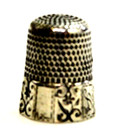 Antique Simons Bros  Co Sterling Silver Engraved Monogramed Size 8 Thimble