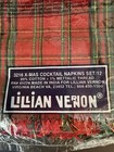 Vtg Lillian Vernon Holiday Plaid Cloth Cocktail Napkins Red Set Of 12 New