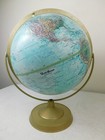 Vintage 1960s Ocean Series 12  Revolving Globe World Map Double Axis Replogle