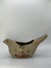 Vtg 1970   s Boho Mexican Clay Pottery Bird Floral Planter Pot 7 25 3 75 3 75   
