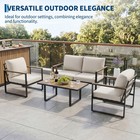 4-piece Outdoor Patio Furniture Set Conversation Furniture Set With Coffee Table