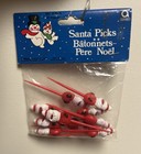 Lot Of 10 Santa Christmas Cupcake Picks Vintage Cake Decorations Toppers 3 Inch