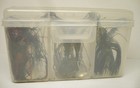 Lot Of 9 Spinnerbaits In Storage Box Mixed Lot Some With Skirts Dark Colors