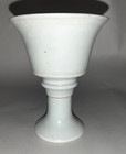 Chinese  White Glazed Porcelain Anhua Stem Cup With Dragons
