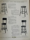 24  Vtg Pair  x2  Industrial Angle Steel Stool Co Chair Factory Bar Wood Seat