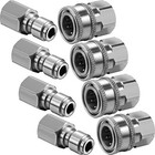8pcs Npt 3 8 Inch Stainless Steel Male   Female Quick Connector Kit Pressure