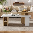 Modern Nesting Coffee Table Set Of 2 Side End Tables W  Storage For Living Room