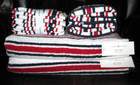 Set Of  8  Tommy Hilfiger Towel Set  bath  Hand  Washcloths  Red White   Blue
