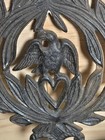 Vintage Cast Iron Wall Candle Holder Sconce Double Arm Eagle Americana Colonial