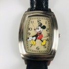 Disney Mickey Mouse Watch Mck762 Vintage Classic Leather Strap New Battery Works