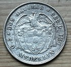 Silver Dos Decimos Estados Unidos De Colombia 1874 - Medellin Mint