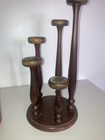 Mcm Vintage Wooden Spindle Candelabra 5 Tier Centerpiece Candle Holder 14   