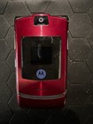 Motorola Razr V3m Red Flip Phone W  Charger Vintage Cell Read Desc