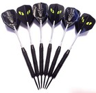 Black Coated Steel Tip Darts Set  2 Sets   6 Piece Value Pack   Shafts   Flights