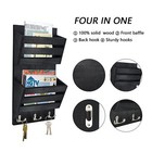 Rustic Mail Organizer Wall Mount With 4 Key Hooksmail Holder Wall Mounted  hangin