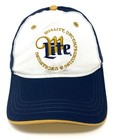 Miller Lite Beer Men s Embroidered Adjustable Hat Cap - Navy white gold