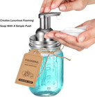 Amolliar Mason Jar Foaming Soap Dispenser Pump Lids  Rustproof Stainless Steel L