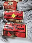 Vintage Aunt Lydia   s Heavy Rug   Craft Yarn Lot 4 Skeins 1 Ball Gray Polyester