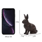 Cast Iron Rabbit Statue Garden Lawn Home Office Desk Decor Paperweight Collec   