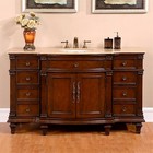 60  Gorgeous Travertine Top Ceramic Single Sink Bathroom Vanity Cabinet 277t