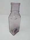 Antique Sun Purple Amethyst Glass Sauce Bottle Square Fluted Shoulder