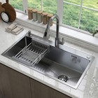 Bomass Drop In Kitchen Sink Stainless Steel Single Bowl W  Faucet 28 30 32 Inch