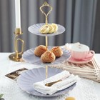 Sweejar 3 Tier Ceramic Cake Stand Wedding Dessert Cupcake Stand For Tea Party  