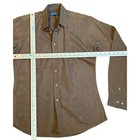 Vintage Chams De Baron Button Up Long Sleeve Shirt Mens M   15-15 5 Brown Disco