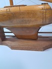Vintage 1975 Handmade By Mark Freeze Wooden Pond Yacht Model As Is