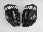Vintage Leather Black White Bauer Supreme 5000 Gel Series Hockey Gloves Size 14 