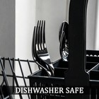 24 Pcs Black Stainless Steel Spoons Forks Set Dishwasher Safe Heavy Duty Metal