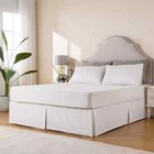 Pleated Waffle Weave Bed Skirt Tailored Dust Ruffle 12 Inch Drop Easy Machin   