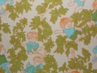 Vtg Store Wrapping Paper Gift Wrap 2 Yards  Boy Climbing Trees Kid Nos