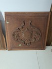Pair Antique Oak Hand Carved Panels Architectural Salvage Reclaimed 