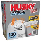 Husky Tall Kitchen White Trash Bags  13 Gallon  120 Bags  expandable Drawstring 