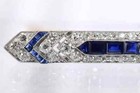 Classic Lapel Pin Brooch 3ct Lab Created Sapphire Diamond 14k White Gold Plated