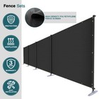 6ft Tall Black Fence Privacy Screen With Iron Poles For Outdoor Garden Pool Yard
