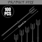 Ccinee 100pcs Plastic Floral Pick Card Holders Clear Fork Shaped Flower Place   