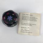 Perthshire 1980c Floral Amethyst Flash Overlay Faceted Lampwork Paperweight Cert