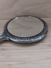 Vintage Hand-held Vanity Mirror Silver Plated Ornate Victorian Style Heavy