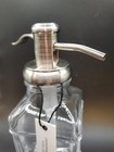 Vintage Style Pump Clear Glass Brushed Nickel Large Soap Dispenser Retro Cottage