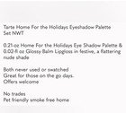 Tarte Home For The Holidays Eyeshadow Palette   Lip Gloss Set Pressed Powder Nwt